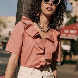 Sezane Irène Blouse Blush - Size 4